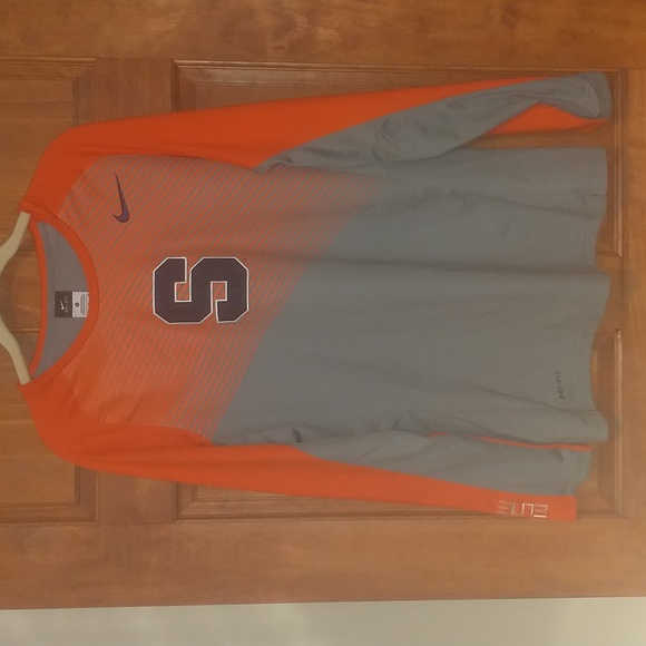 Nike men's M long sleeve Syracuse Uni, varsity dri-fit top w reflective triangle - Picture 2 of 16